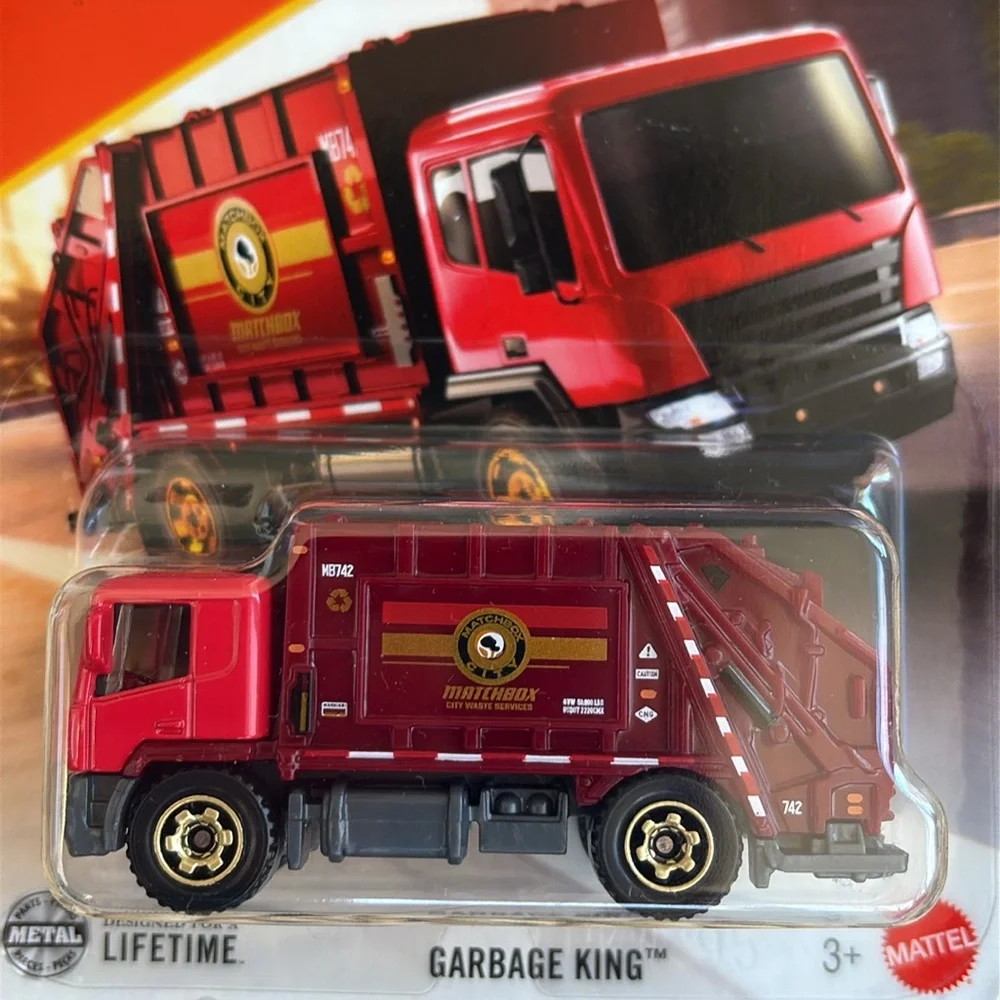 Matchbox Garbage King Disposal Trash Truck Red GarbageTruck New